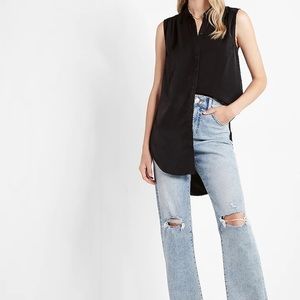 NWT Express Sleeveless Pleated Shoulder Tunic Shirt